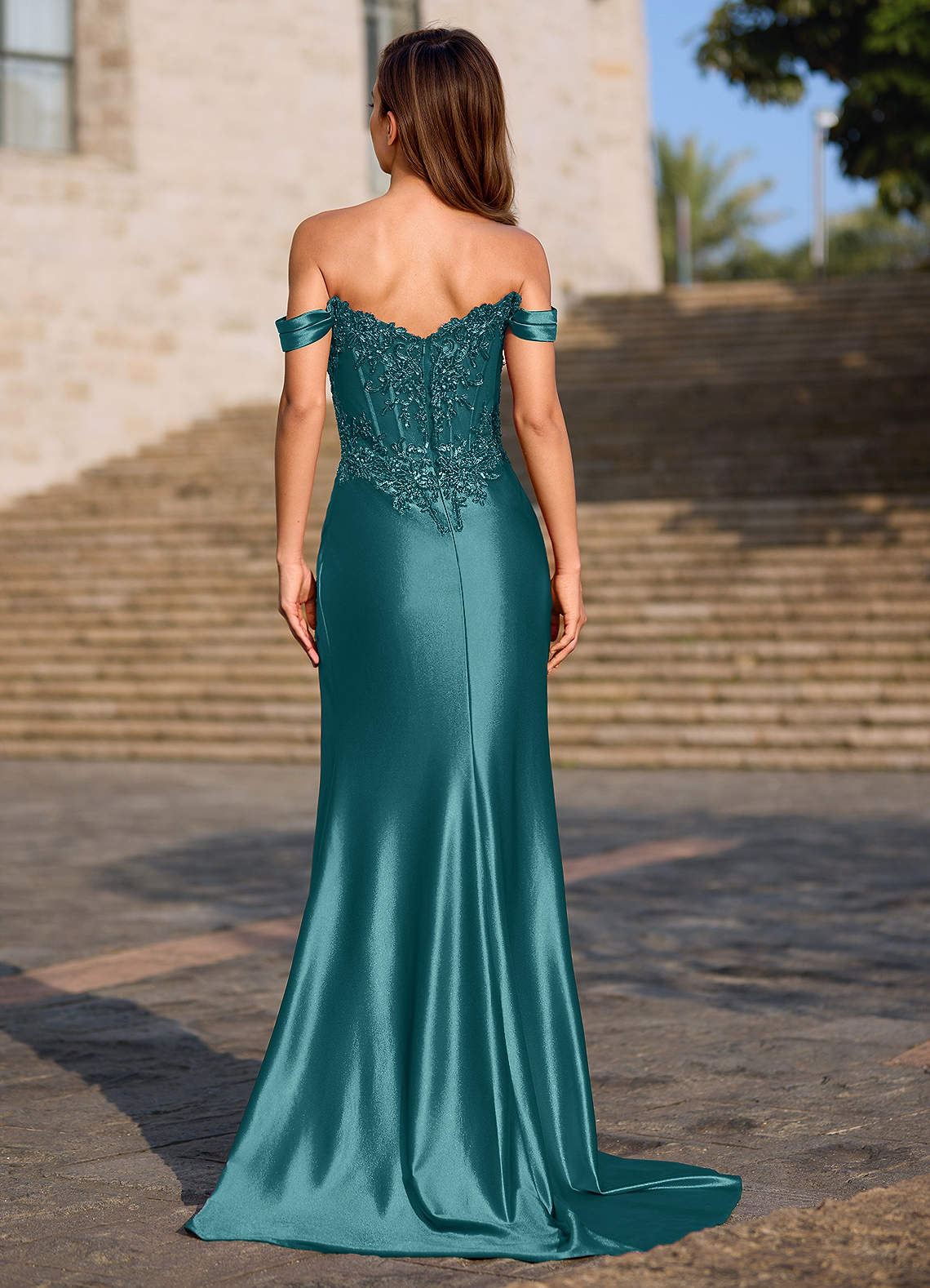 Opulence Peacock Blue Floral Corset Prom Dress | Azazie Opulence Peacock Blue Floral Corset Prom Dress | Azazie