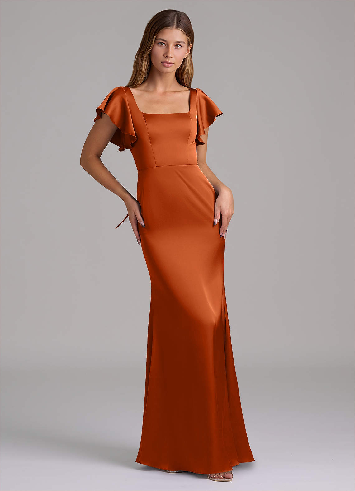 chinese dress ladies Orange Off-the-Shoulder Pleated Mermaid Long Formal Dress  Modsele