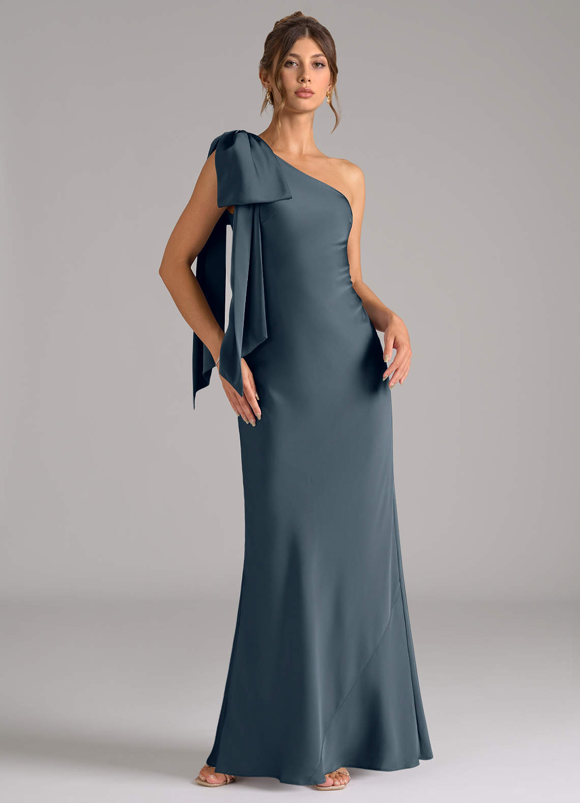 Azazie Capri Twilight Stretch Satin Bridesmaid Dresses | Azazie
