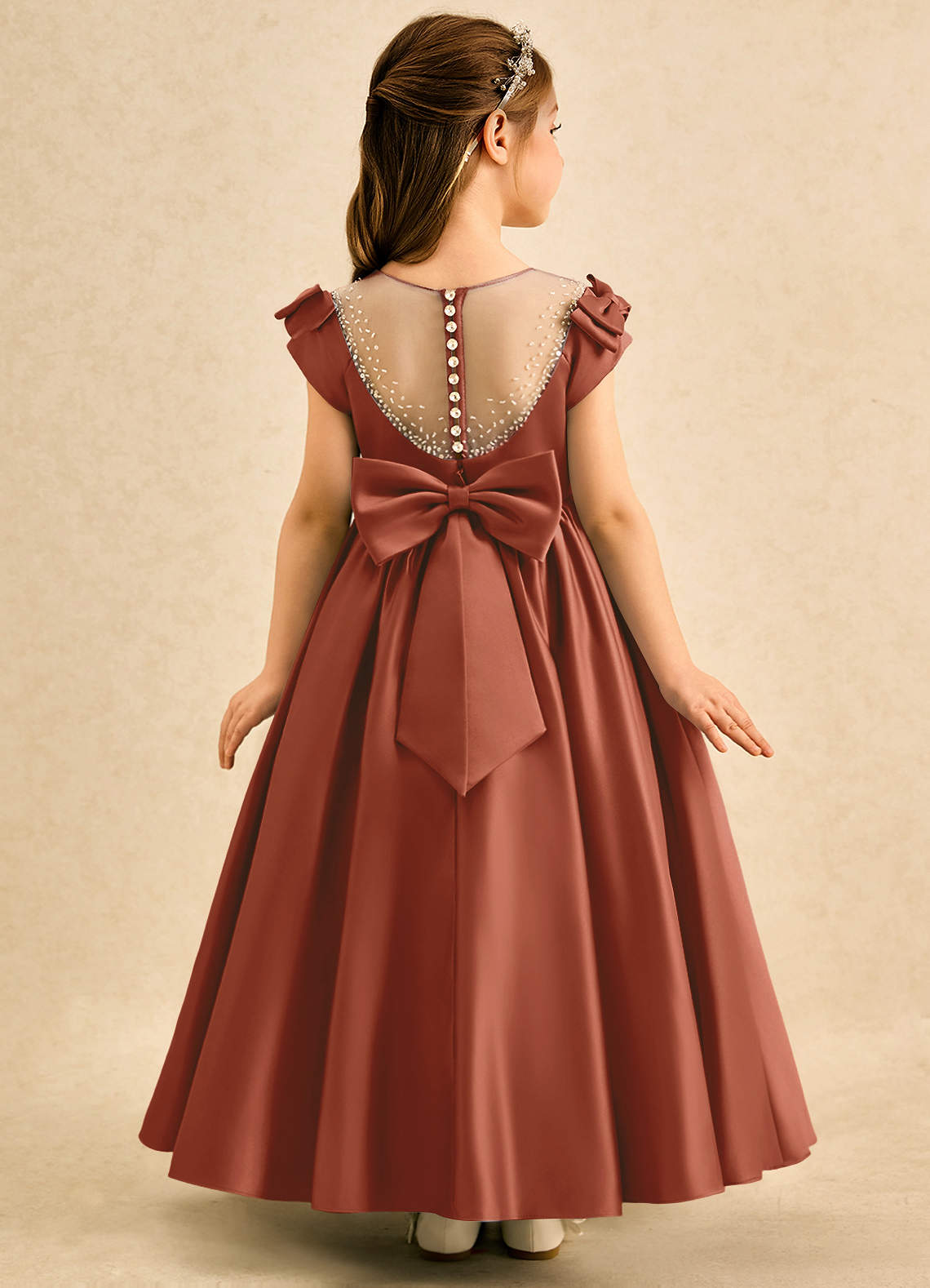 Azazie Toffee Auburn Ball-Gown Bow Matte Satin Dress | Azazie Azazie Toffee Auburn Ball-Gown Bow Matte Satin Dress | Azazie