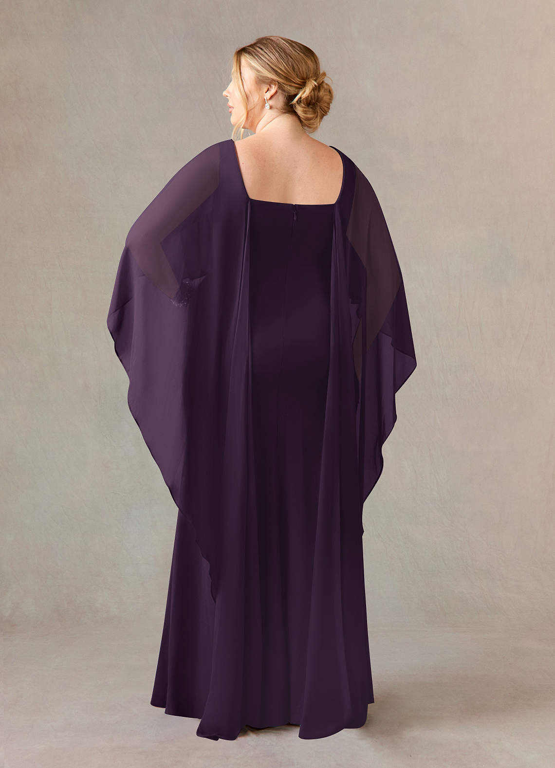 Azazie Dion Mother of the Bride Dresses Plum Sheath Scoop Stretch Crepe Dress image8