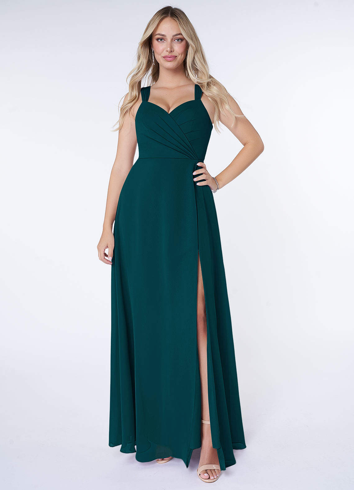 Azazie Nahrin Pine Bridesmaid Dresses | Azazie