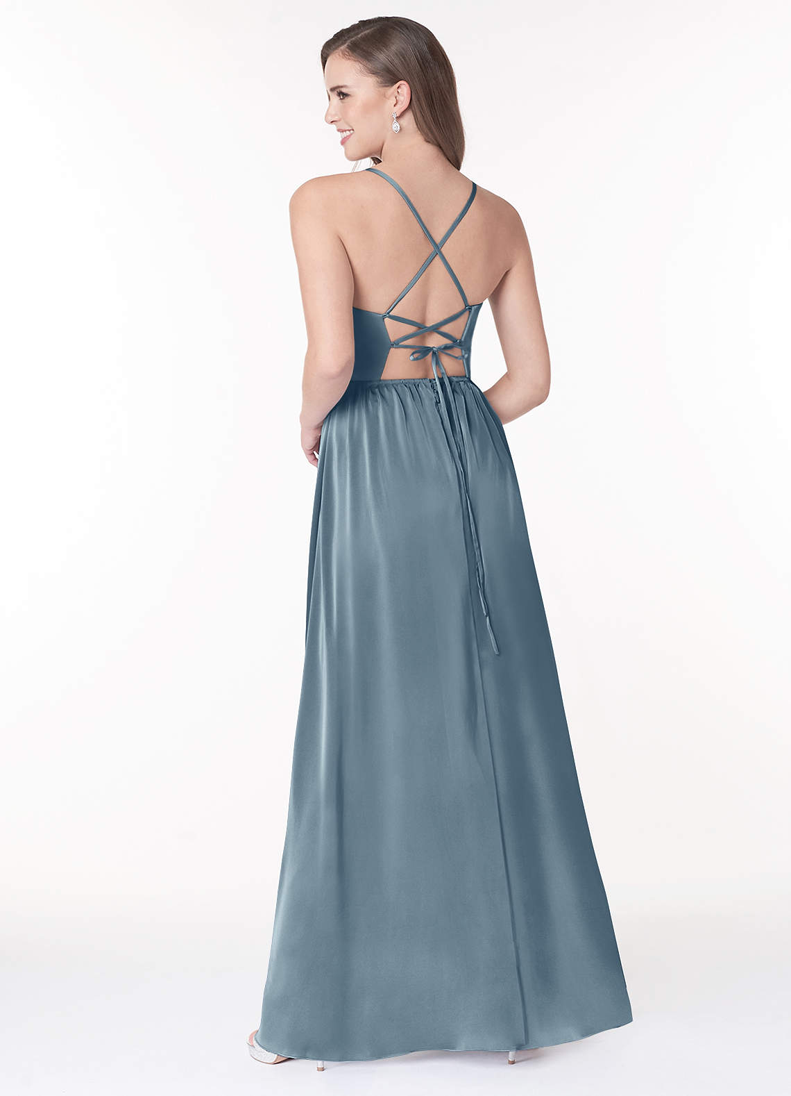azazie raya stretch satin dress Azazie Raya
