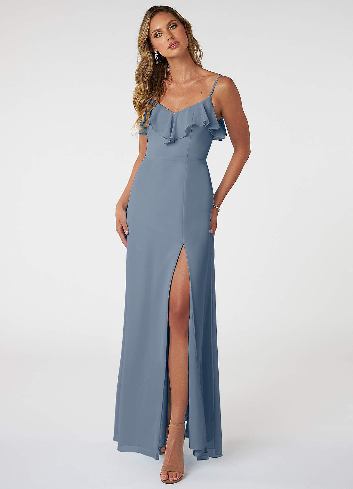 Azazie Natalia Bridesmaid Dresses Twilight A-Line Chiffon Dress image1
