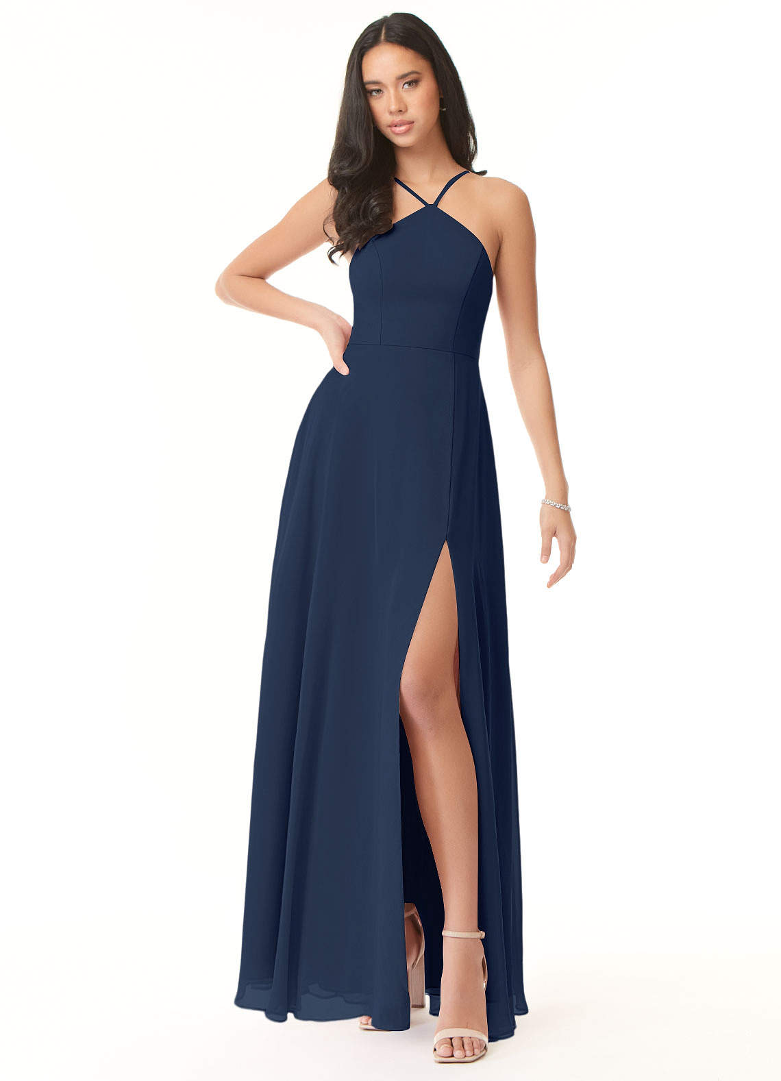 Azazie navy bridesmaid clearance dresses