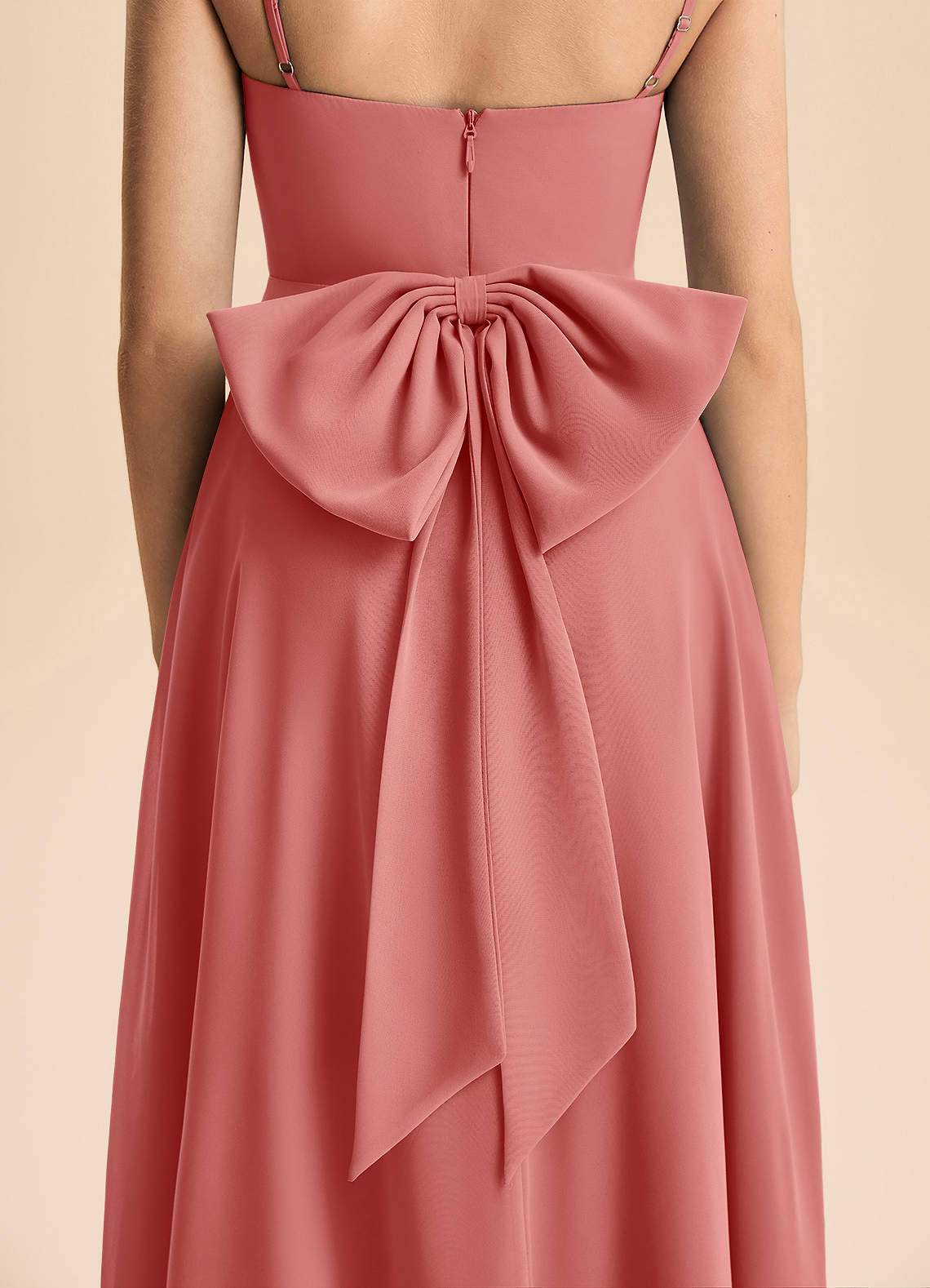 Azazie Bear Junior Agave A-Line Pleated Chiffon Dress image6
