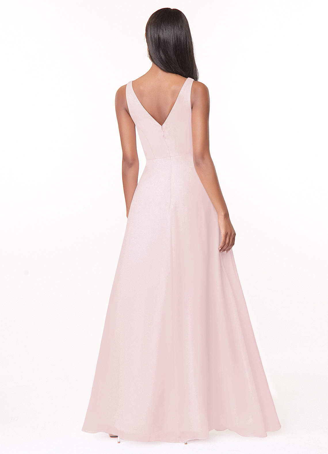 Azazie Nala Bridesmaid Dresses A-Line Pleated Chiffon Floor-Length Dress image1