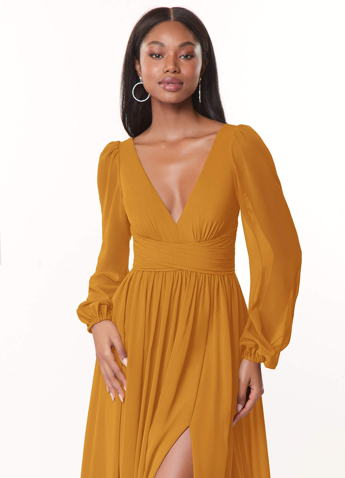 Azazie Norah Butterscotch Chiffon Bridesmaid Dresses | Azazie