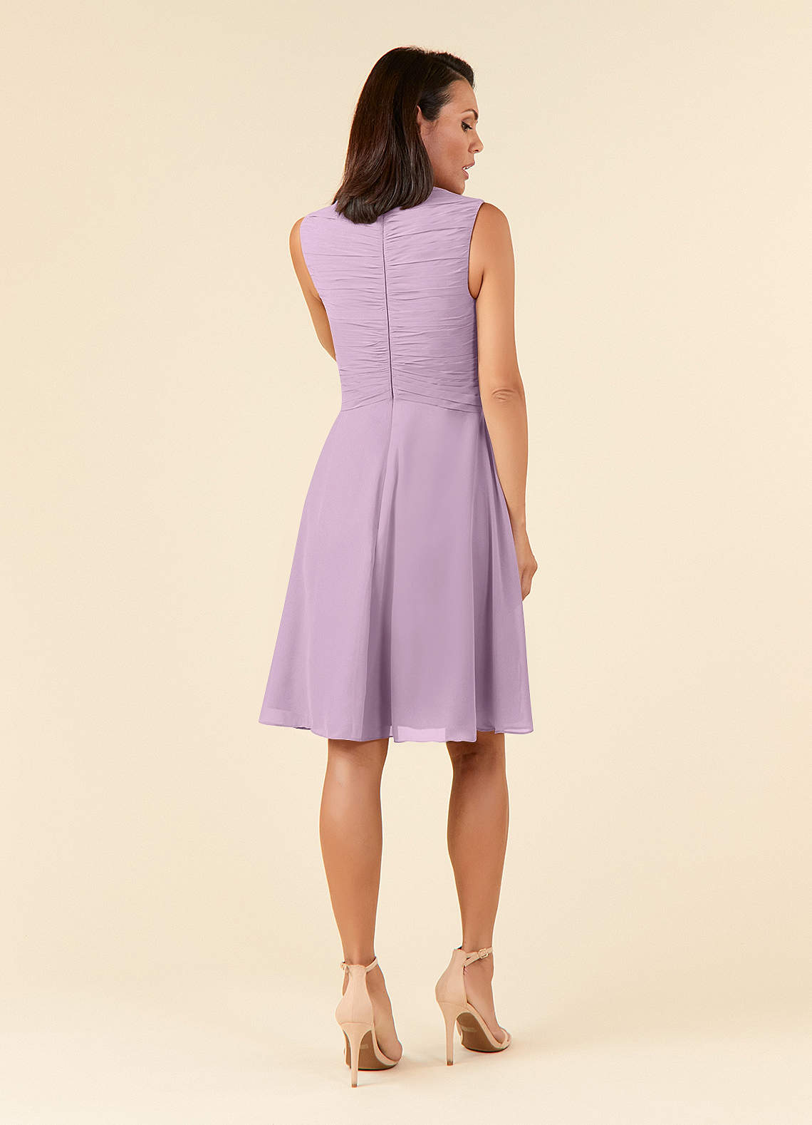 Azazie Theron Mother of the Bride Dresses Wisteria A-Line V-Neck Pleated Chiffon Dress image1