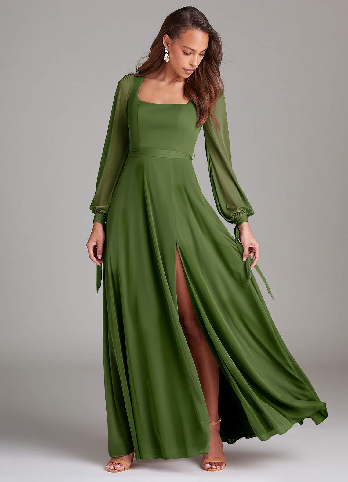 Azazie Leonia Ready to Ship Olive Mesh Bridesmaid Dresses | Azazie Azazie Leonia Ready to Ship Olive Mesh Bridesmaid Dresses | Azazie