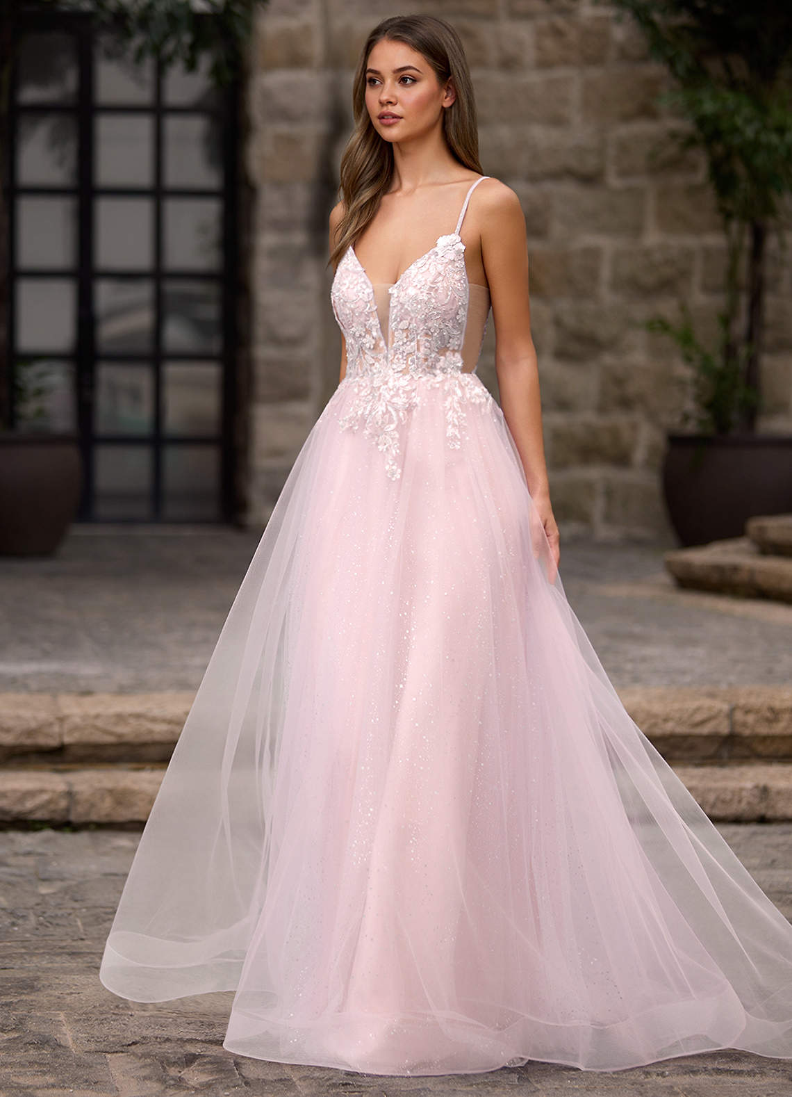 Finesse Rosa Vestido de fiesta de corte A image1