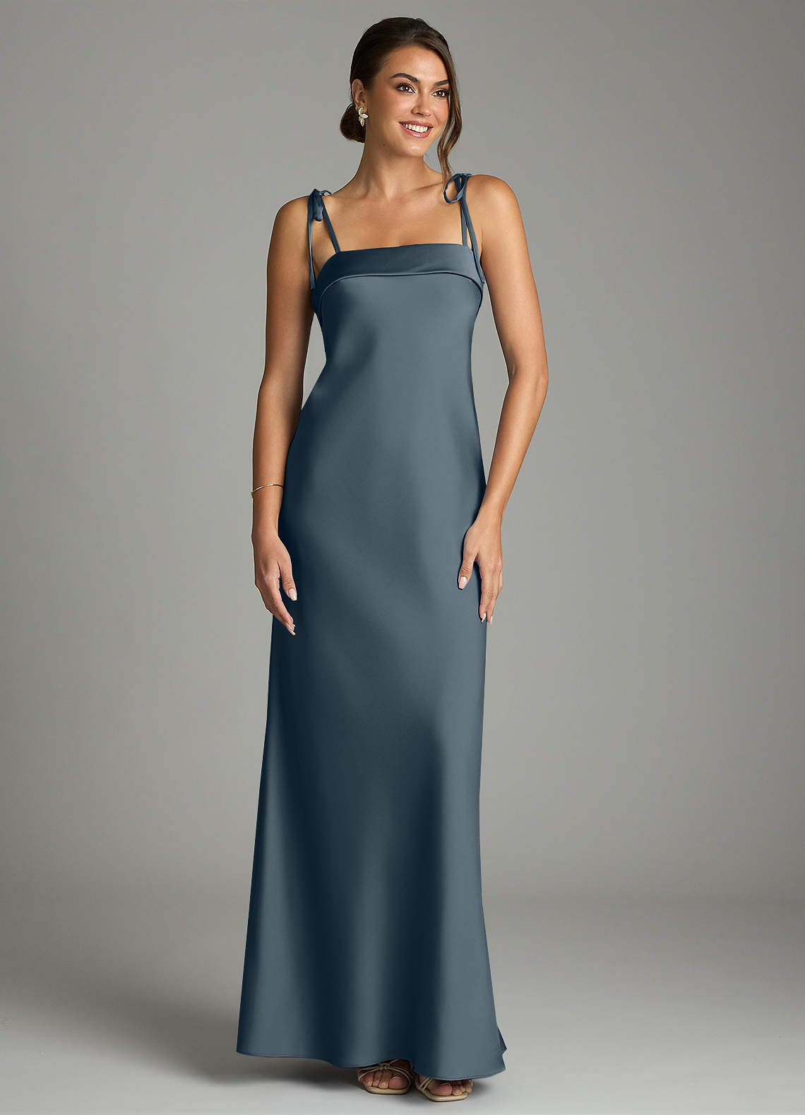 Azazie Sheath Straight Floor-Length Stretch Satin Bridesmaid Dresses - Twilight Azazie Sheath Straight Floor-Length Stretch Satin Bridesmaid Dresses - Twilight