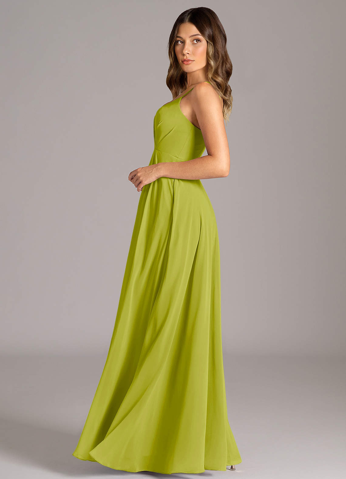 Azazie Amani Kleider zum Anprobieren zu Hause A-Linie Plissee Chiffon Kleid Schwarz image2