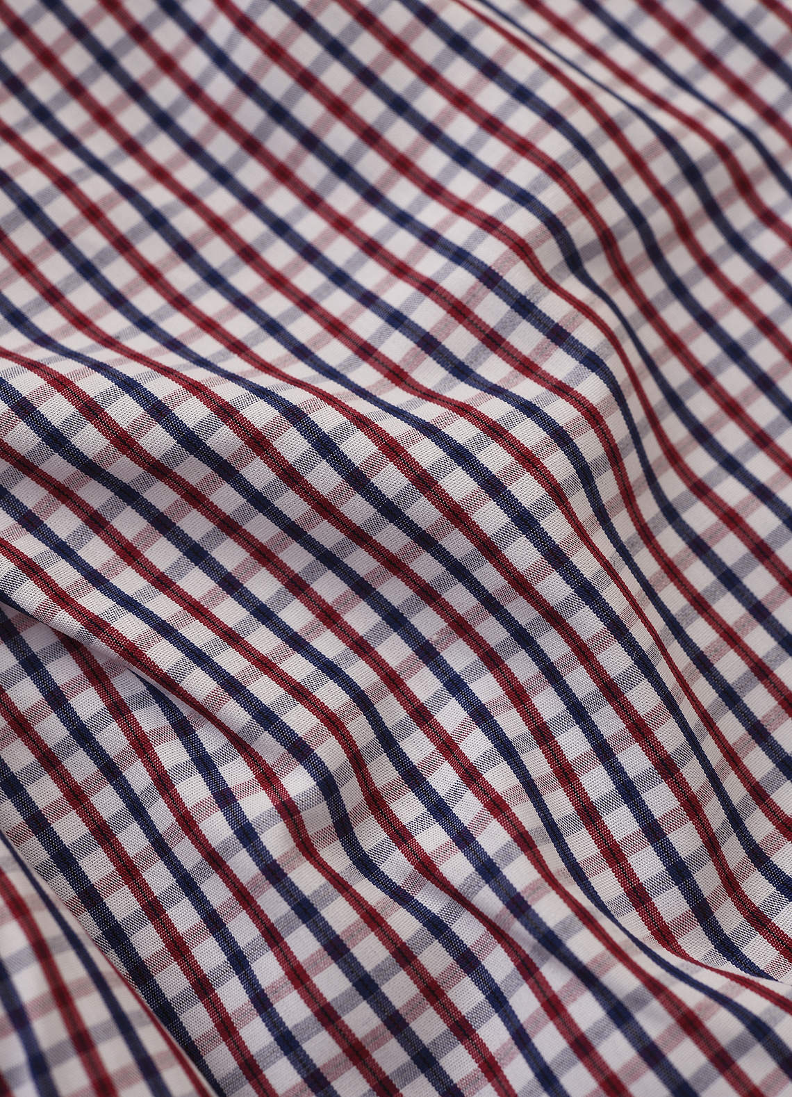 front Aiden Blue Red Contrast 100% Cotton Non-Iron Striped Dress Shirt