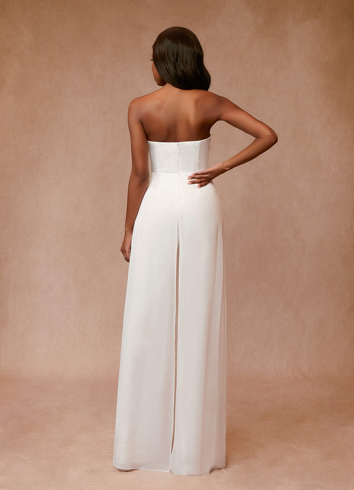 Azazie Tamara Wedding Dresses Diamond White Pant Styles Strapless Chiffon Dress image1