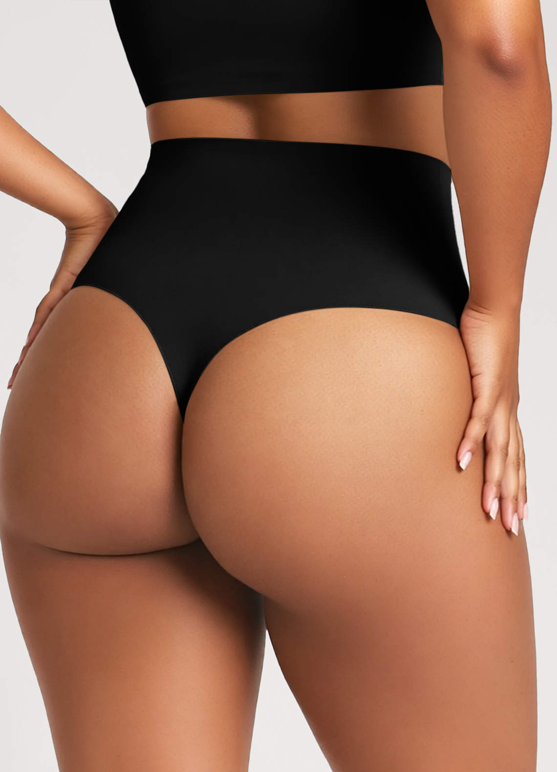 front Buttery-Soft Scalloped-Edge Seamless High-Waist Tummy-Control Thong