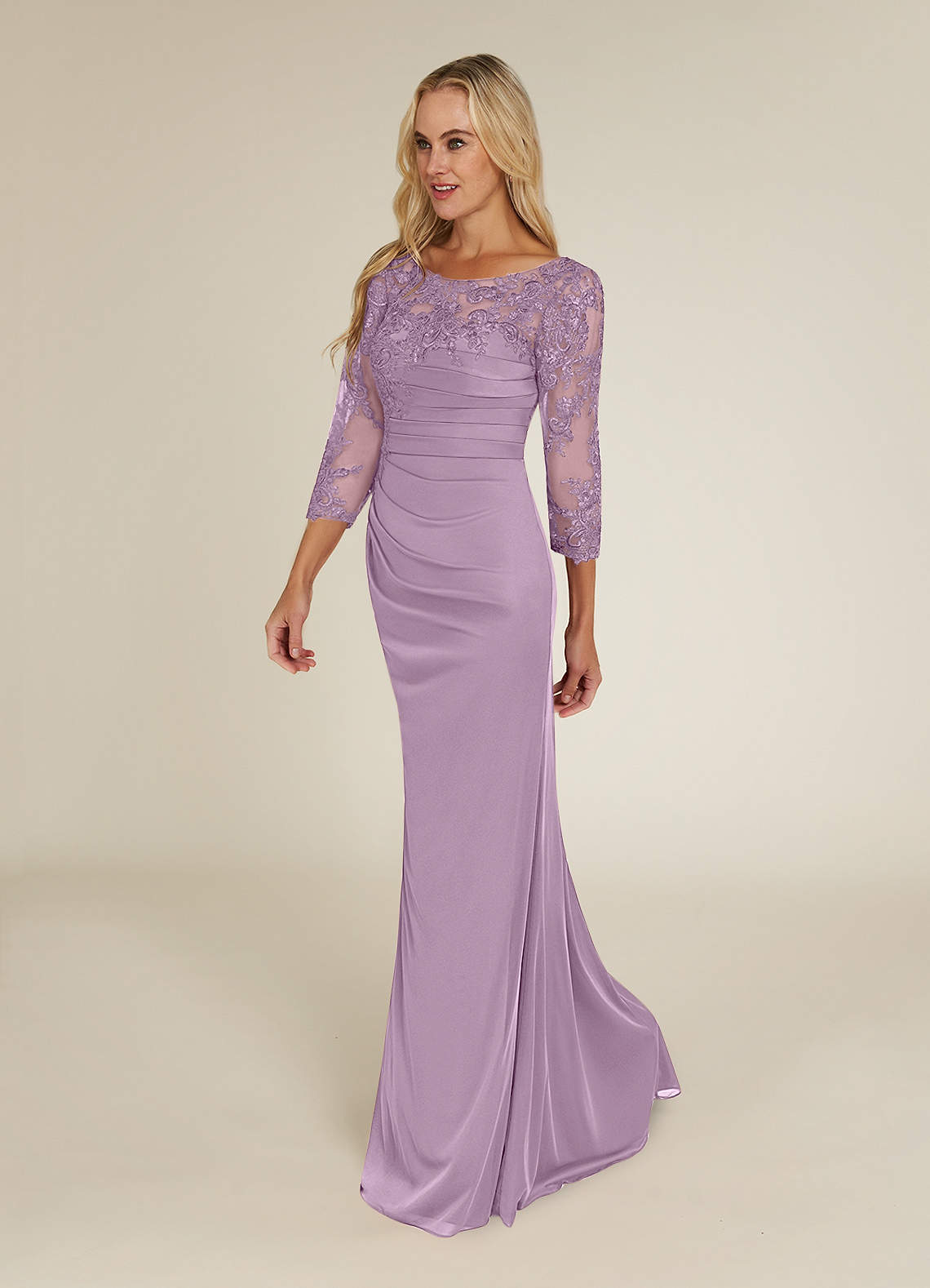 lavender lace sheath dress Carolina Long Sleeve Lace Overlay Dress Lilac
