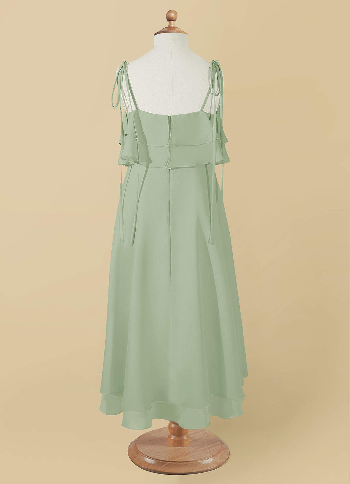 Azazie Temi Dusty Sage A-Line Spaghetti Strap Chiffon Dress Ready to Ship |  Azazie DE