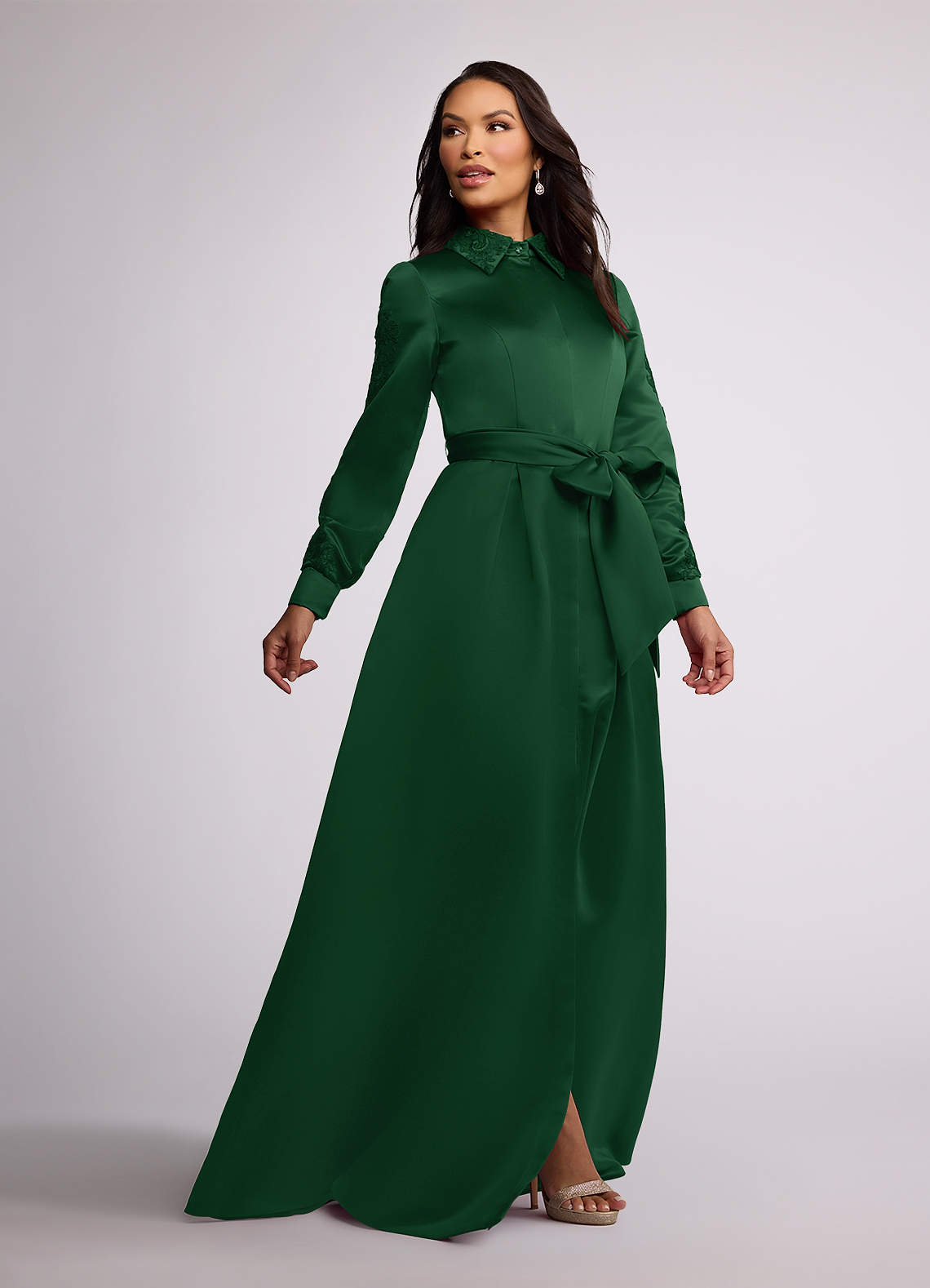 olive green satin shirt dress Olive Silk Shirt Dress – Atelier Pichita