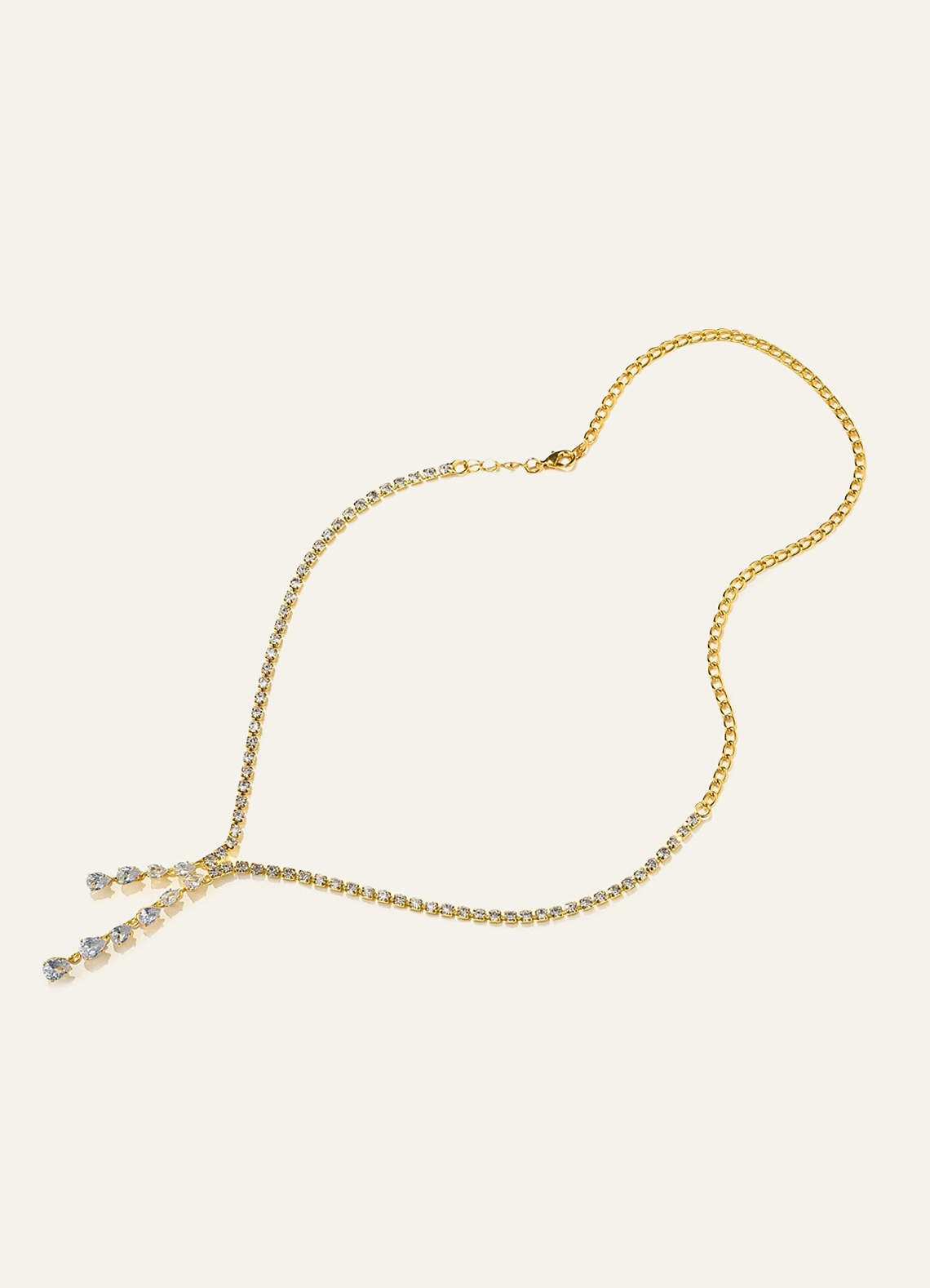 front Y Drop Tennis Necklace