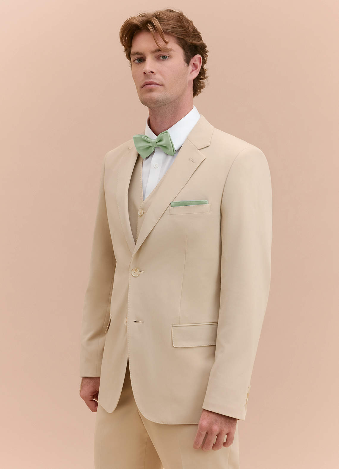 front William Tan Comfort Blend 3-piece suit