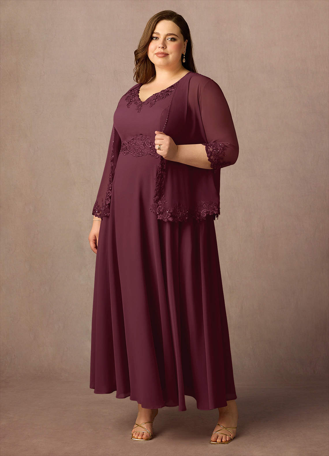 Azazie Devana Mother of the Bride Dresses Cabernet A-Line Sequins Chiffon Dress image9