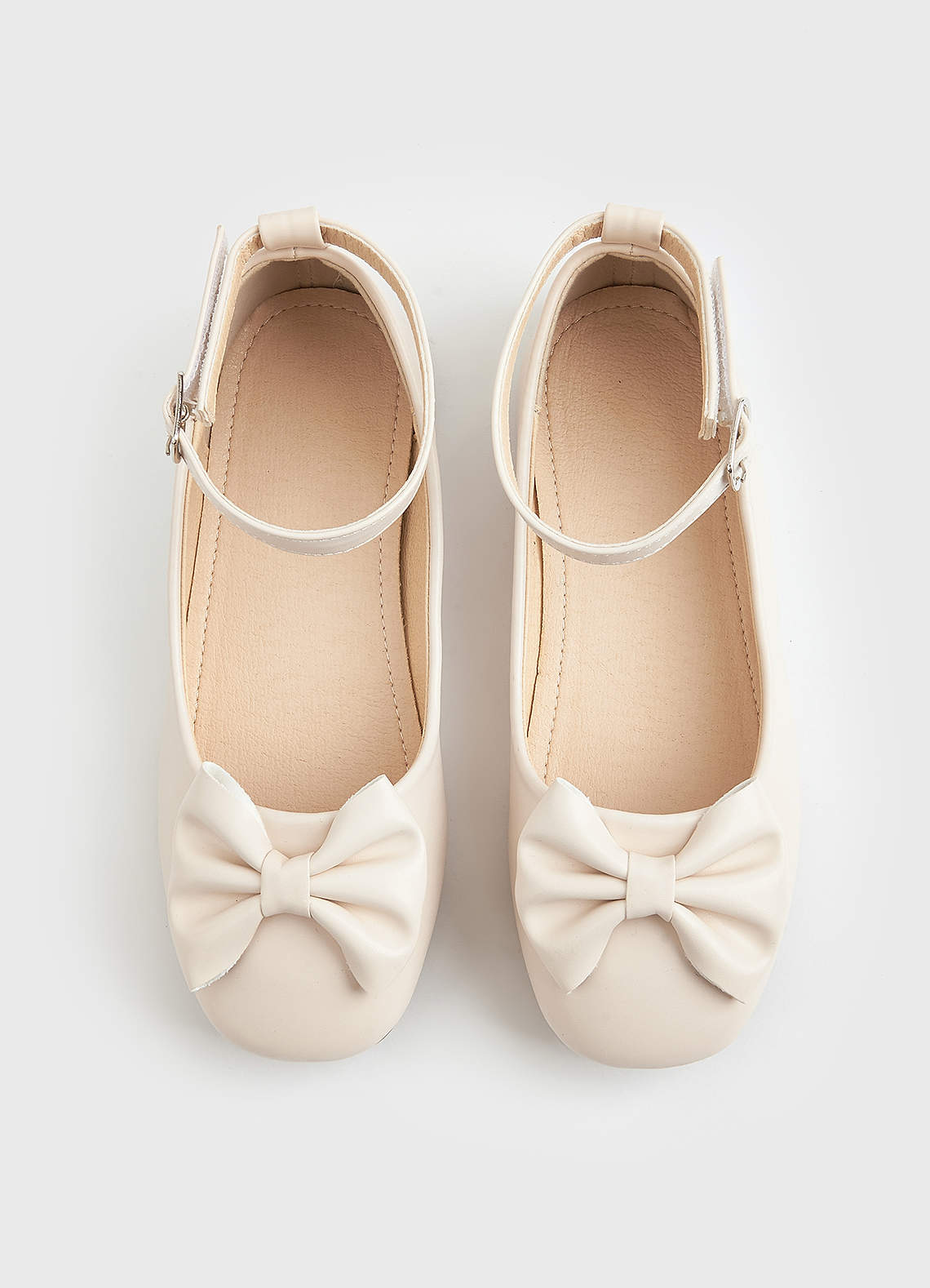 front Bow Ankle Strap Girl's Flat Shoes