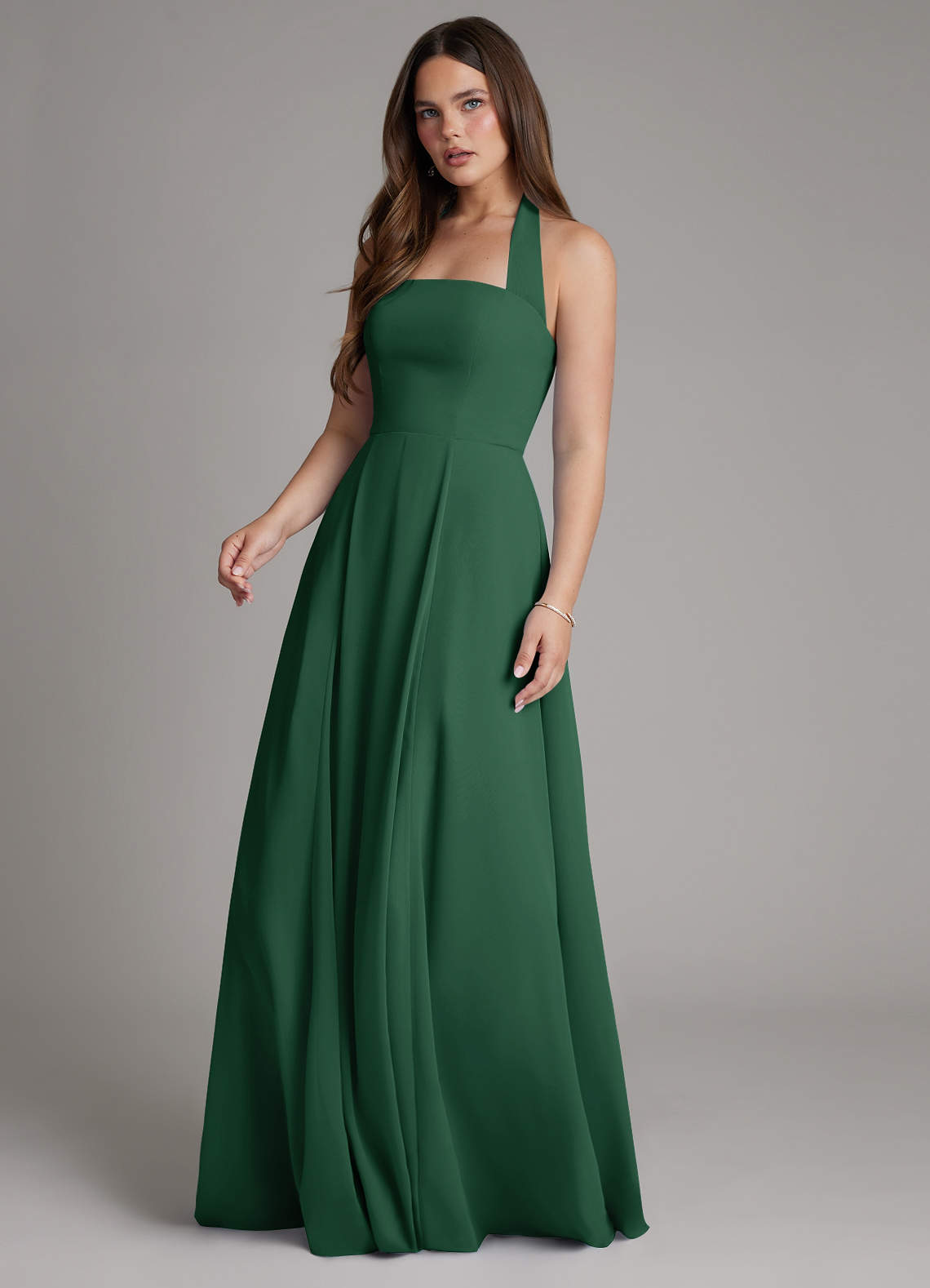 Azazie Irina Dark Green Chiffon Bridesmaid Dresses | Azazie