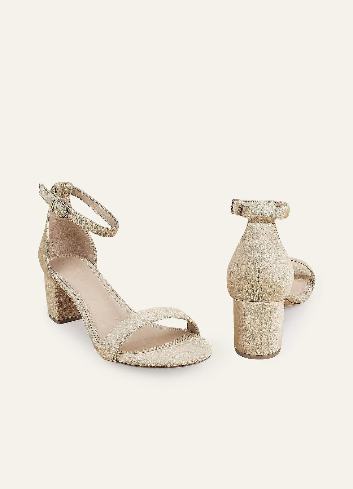 front One-Strap Buckle Block Heel Sandals