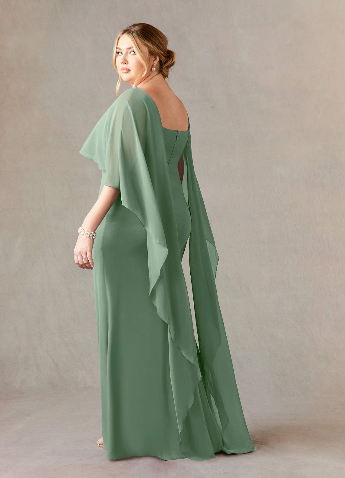Azazie Dion Mother of the Bride Dresses Matcha Sheath Scoop Stretch Crepe Dress image10