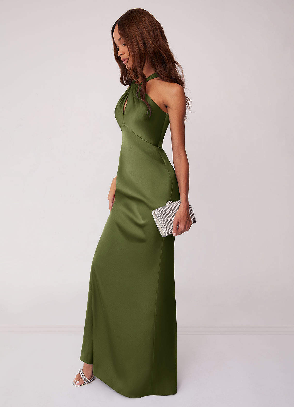 Barbie ♥ Azazie Vente Finale Robe Fourreau en Satin extensible Barbie Pink image4