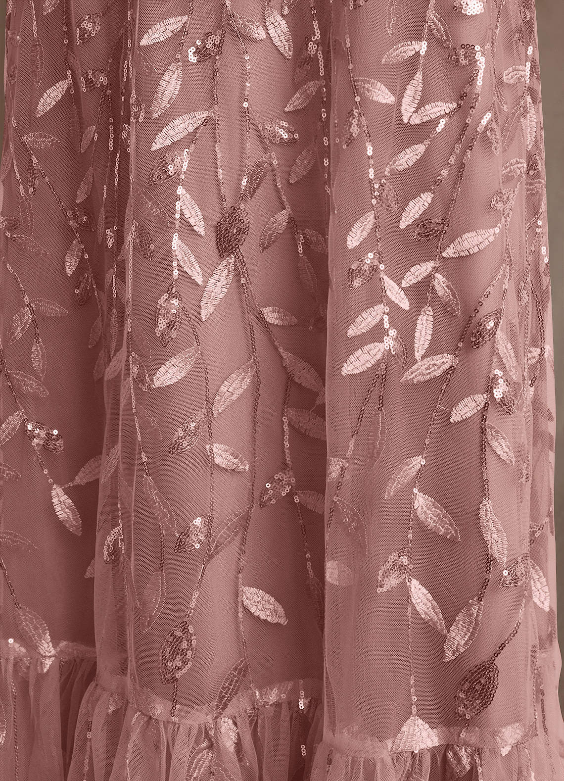 Azazie Mazie Vestidos para mãe da noiva Vestido Rosa Empoeirada de Tule de Linha A com Renda image7