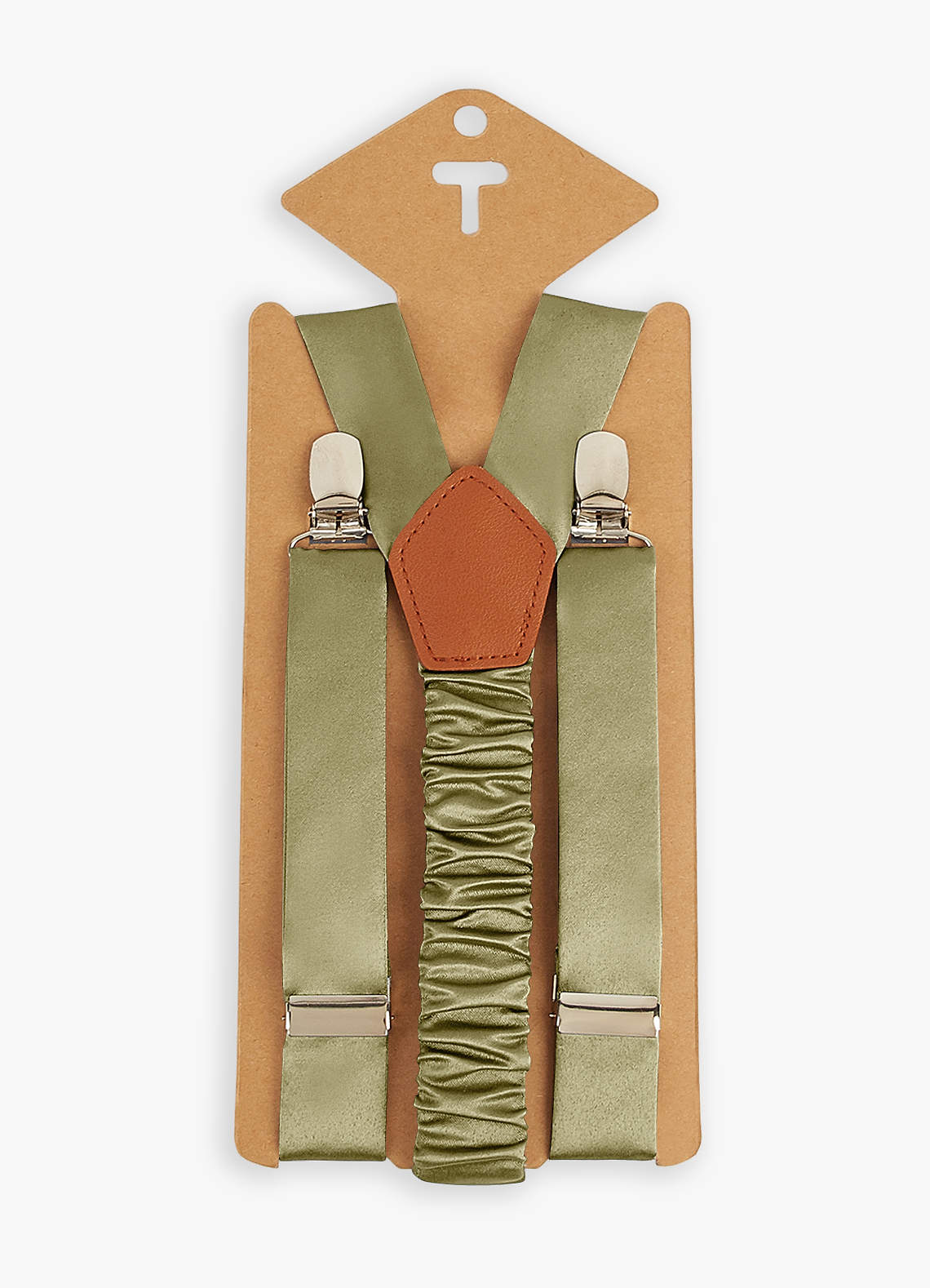 front Matching Color Boy's Matte Satin Suspenders