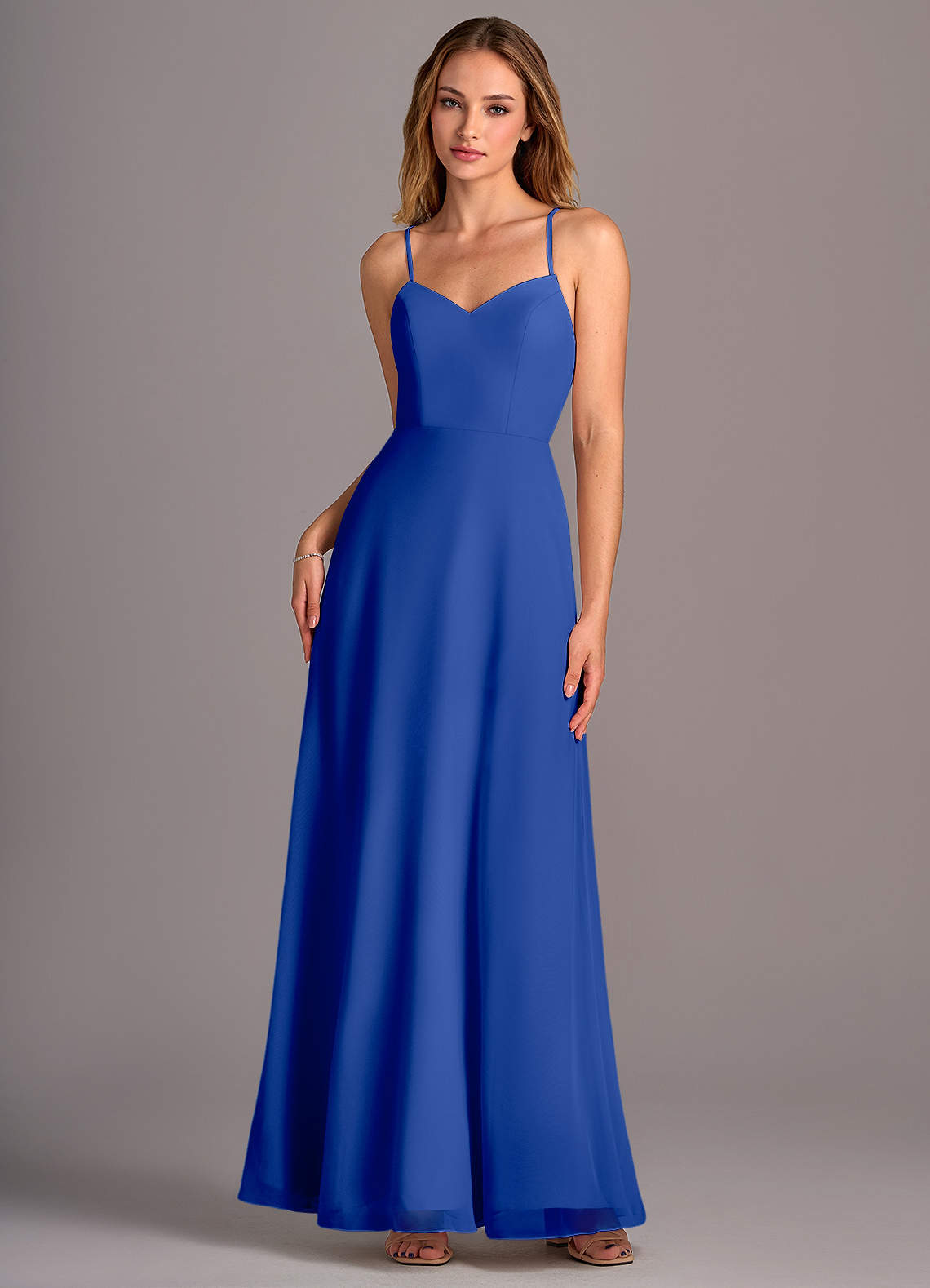 Azazie Mei Bridesmaid Dresses Royal Blue A-Line Chiffon Dress image1