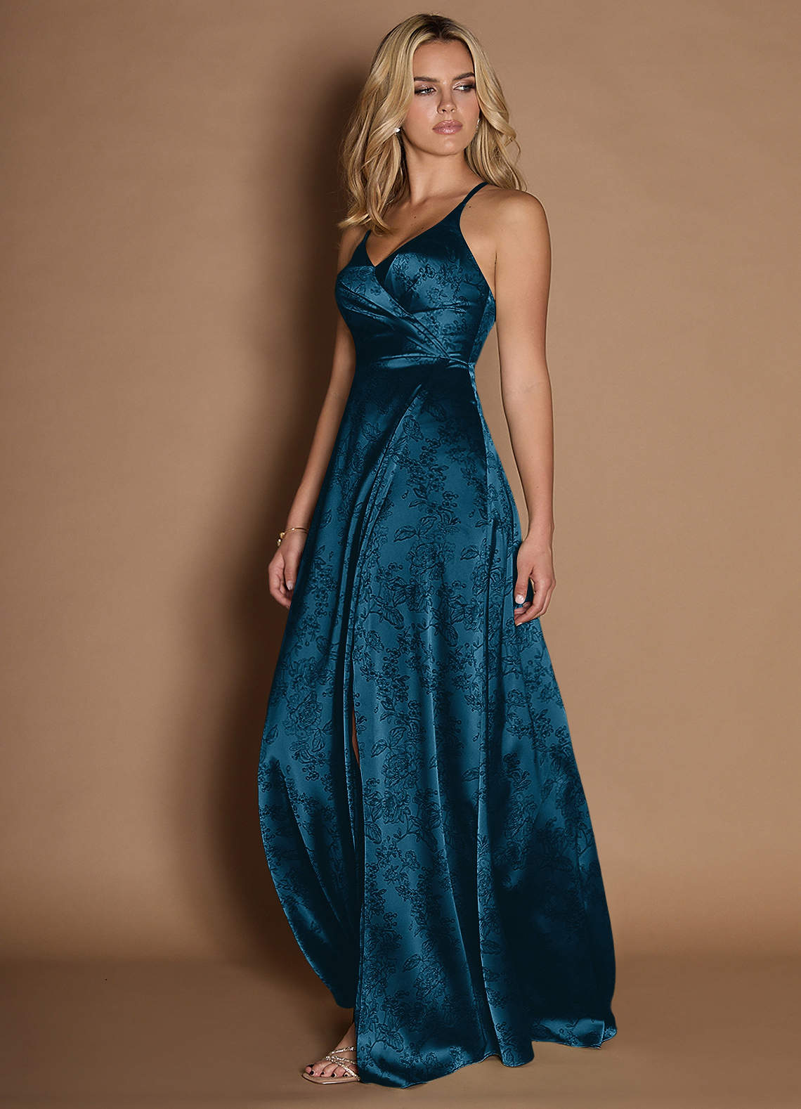 Adélie Dark Navy Adelin Navy Black Open Back Maxi Dress | Azazie