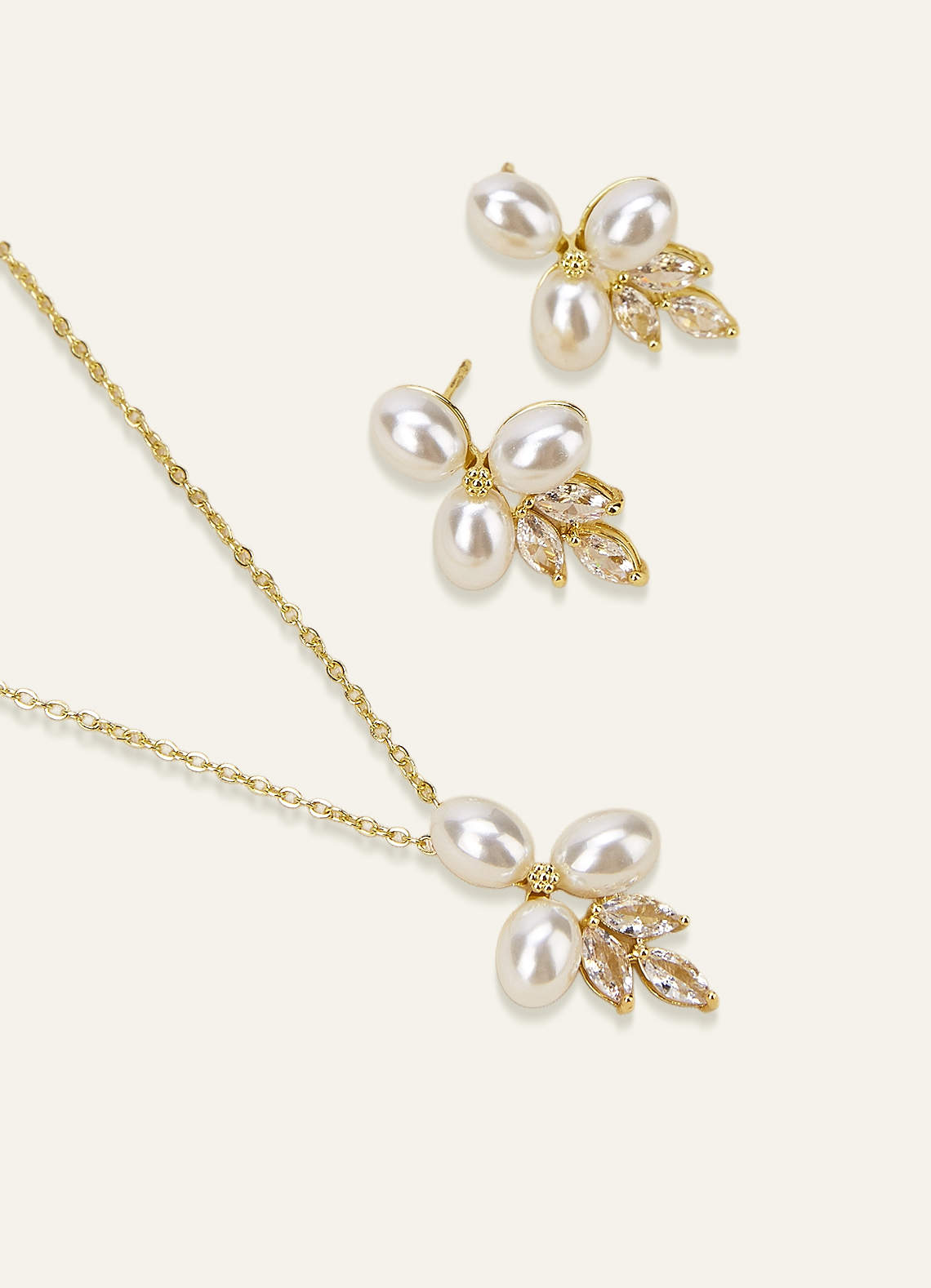 front Clover Drop Jewelry Set