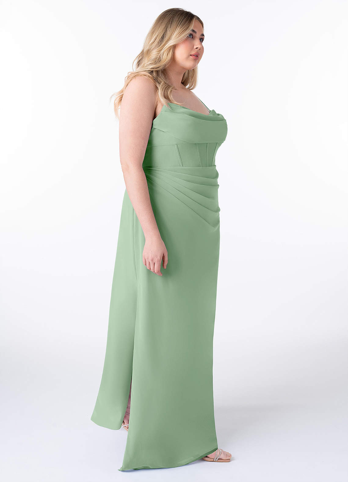 Azazie Mai Matcha Chiffon Bridesmaid Dresses | Azazie