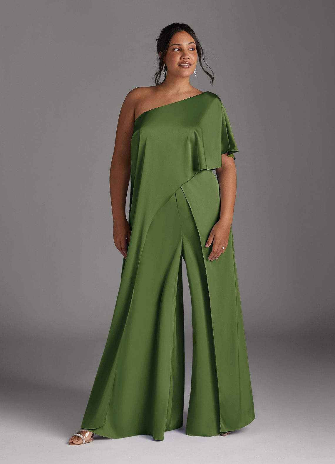 Azazie Hagretta vestidos de madre de la novia Vestido de Enebro de Satén Elástico de Mono/Traje de pantalón image8