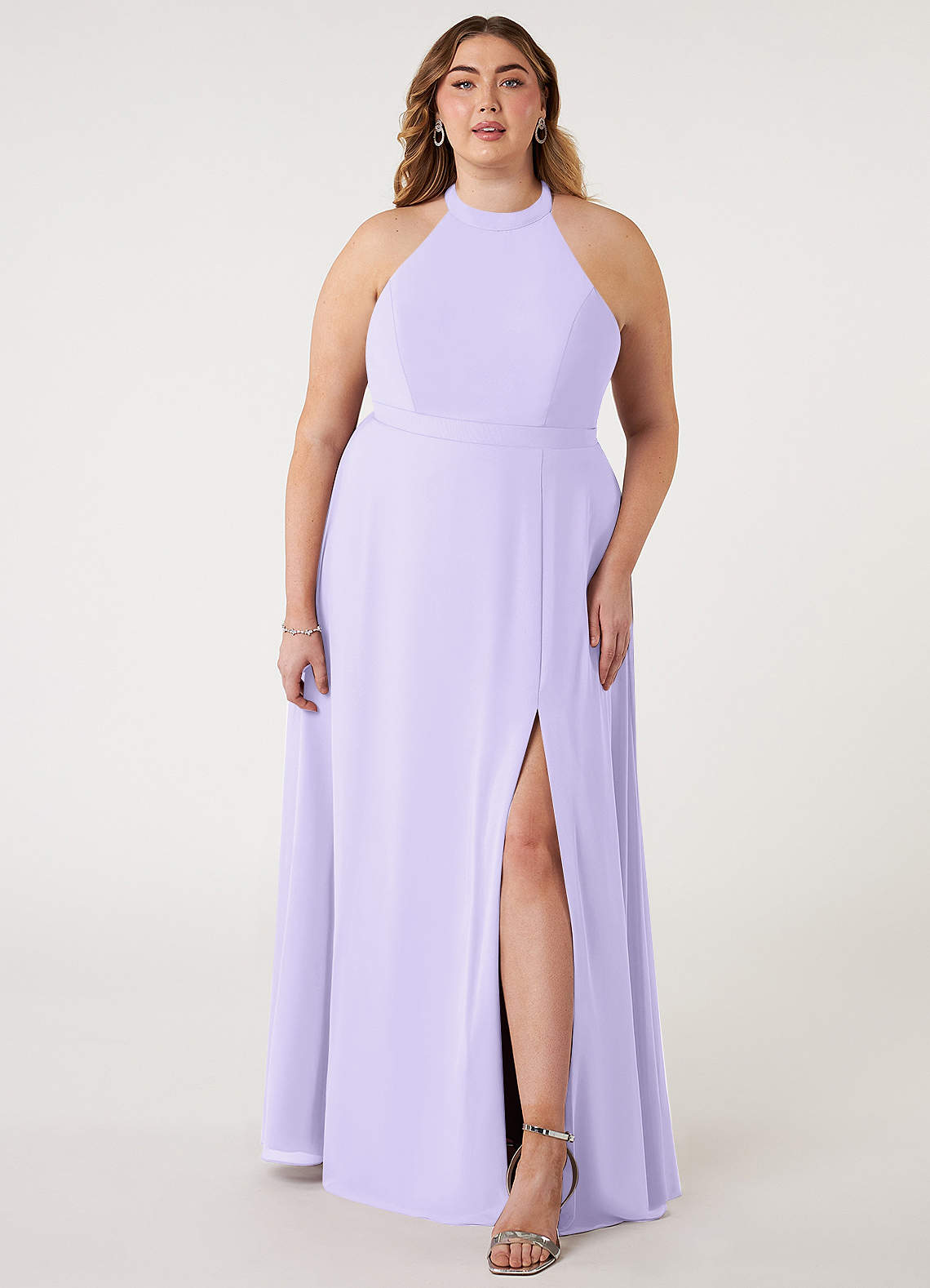 Azazie Clarice Abiti da Damigella Abito A-Line in Chiffon con Scollo Halter Lilla image1