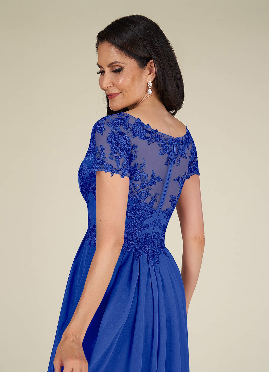 boho long sleeve dress Flowy Wedding Lace A-Line V-Neck Beach Gown wit Black Drop Waist Calla Color:petrol blue avam