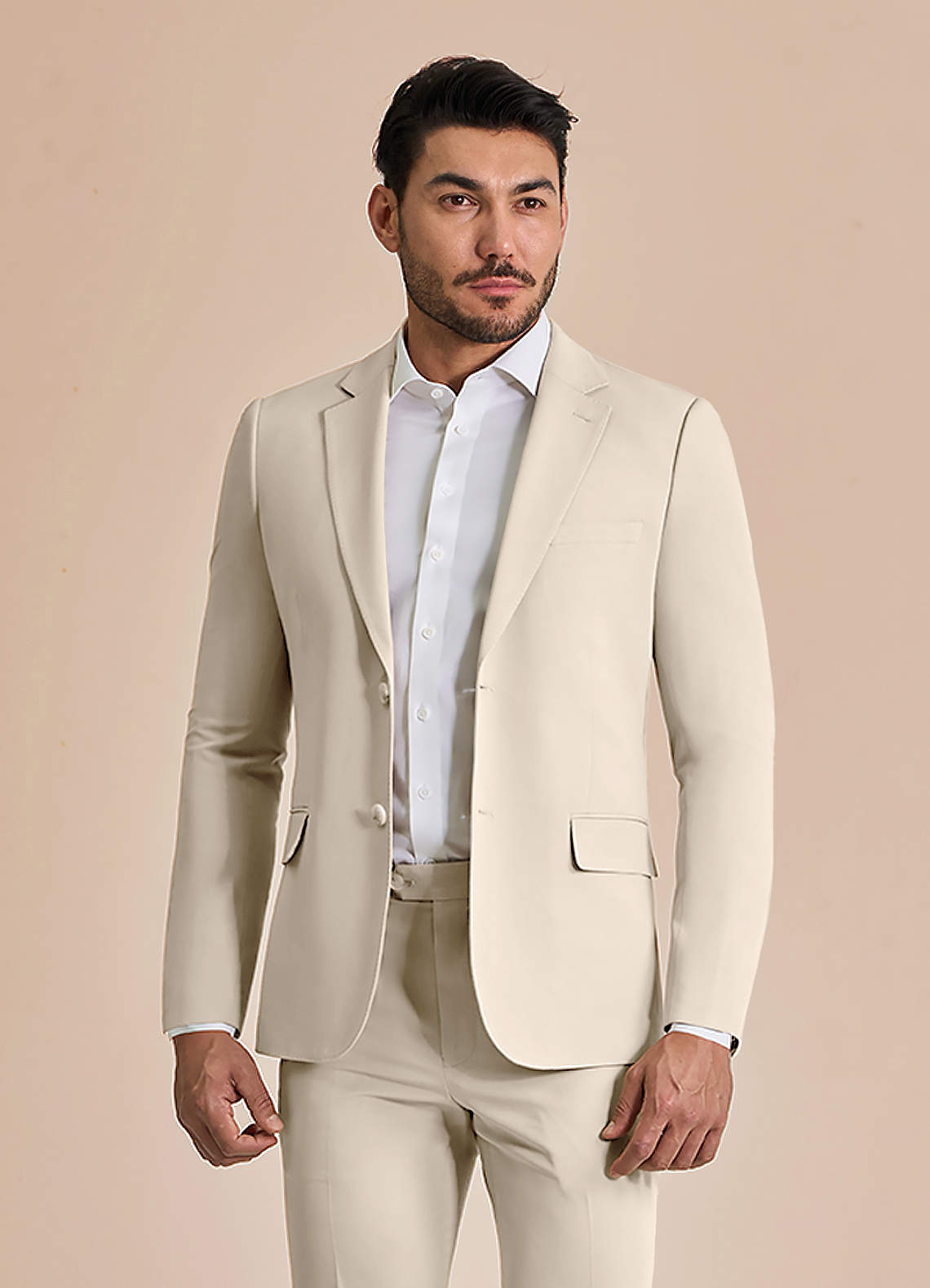 front William Tan Comfort Blend  Suit Jacket