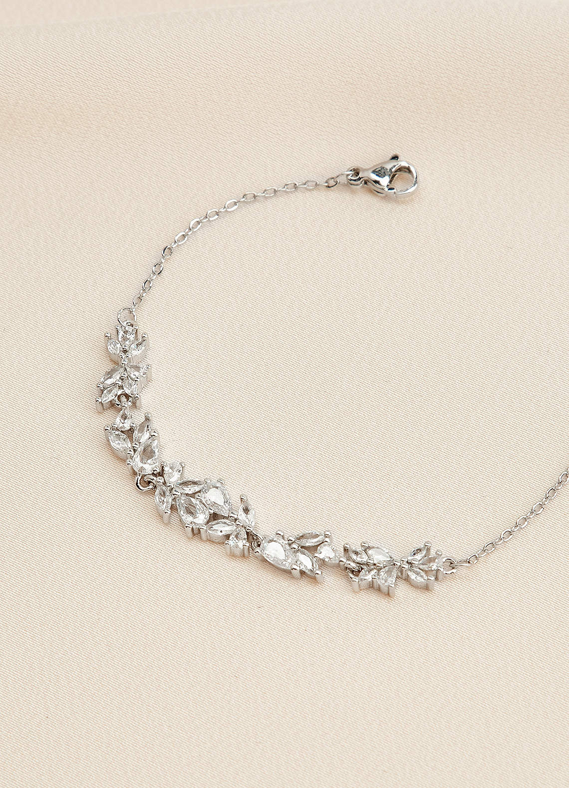 front Crystal Wisteria Chain Bracelet