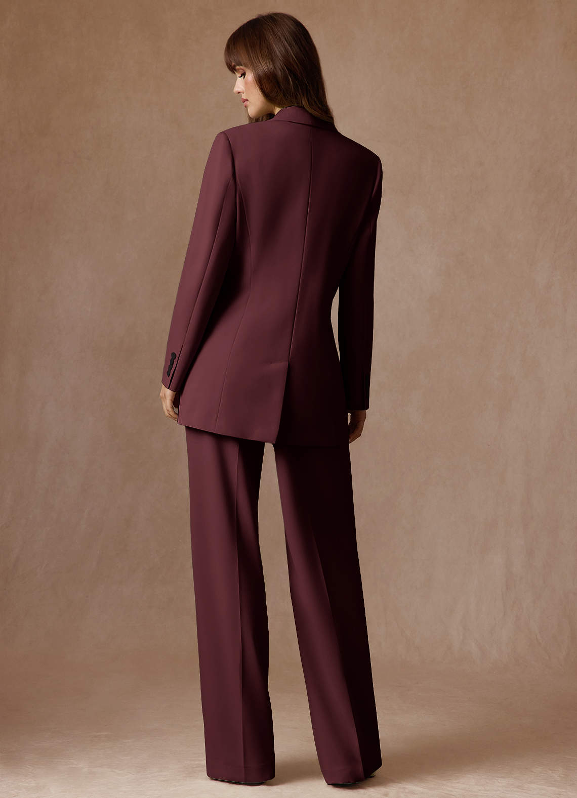 front Rowan Cabernet Refined Weave Performance 3-Piece Suit