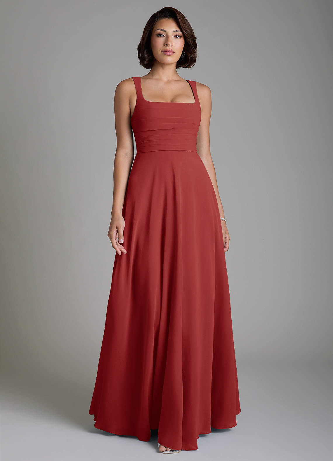Azazie Azaria Rust Chiffon Bridesmaid Dresses