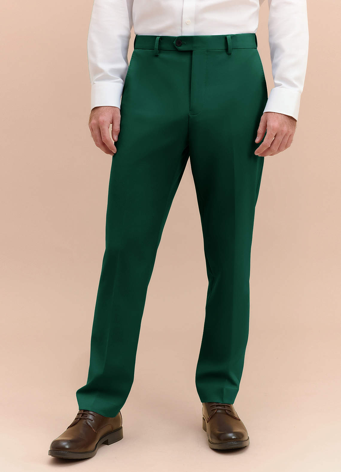 James Emerald Structured Stretch Dress Pants | Classic Long Dress Pants