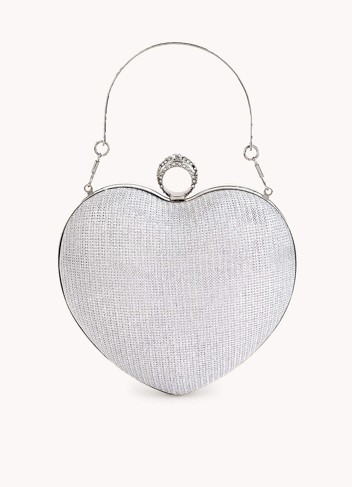 Silver Shimmering Heart Clutch | Azazie CA