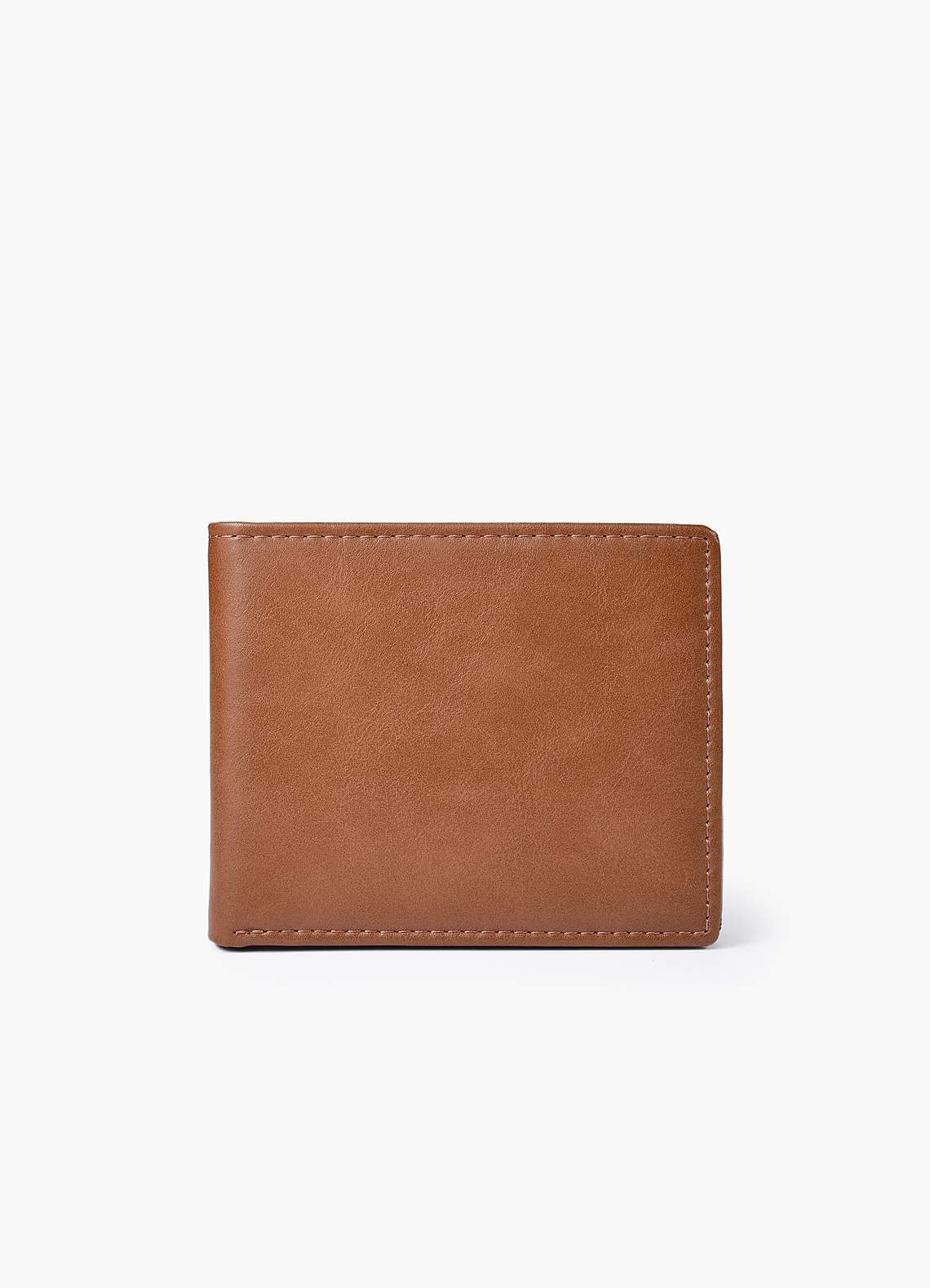 front Cartera plegable de cuero con bloqueo RFID para hombre
