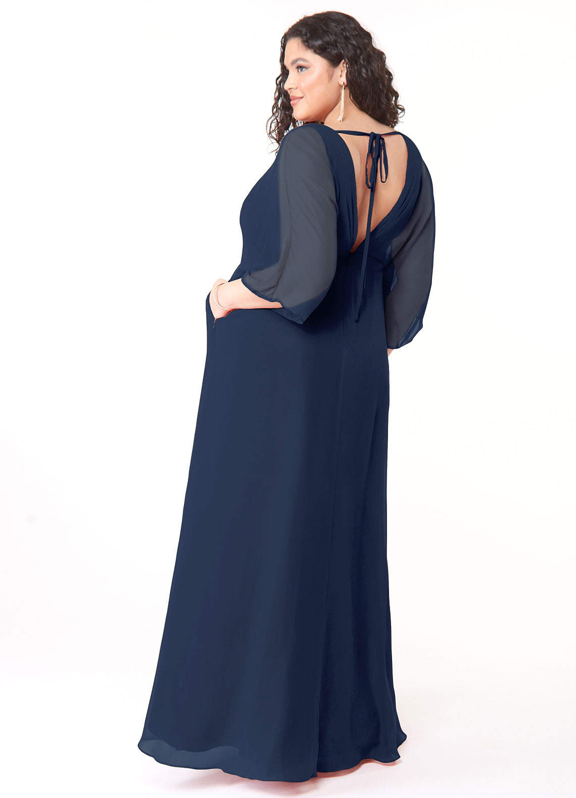 Monique Lhuillier Bridesmaid Navy Rebecca Maxi Dress Gown Size buy 2