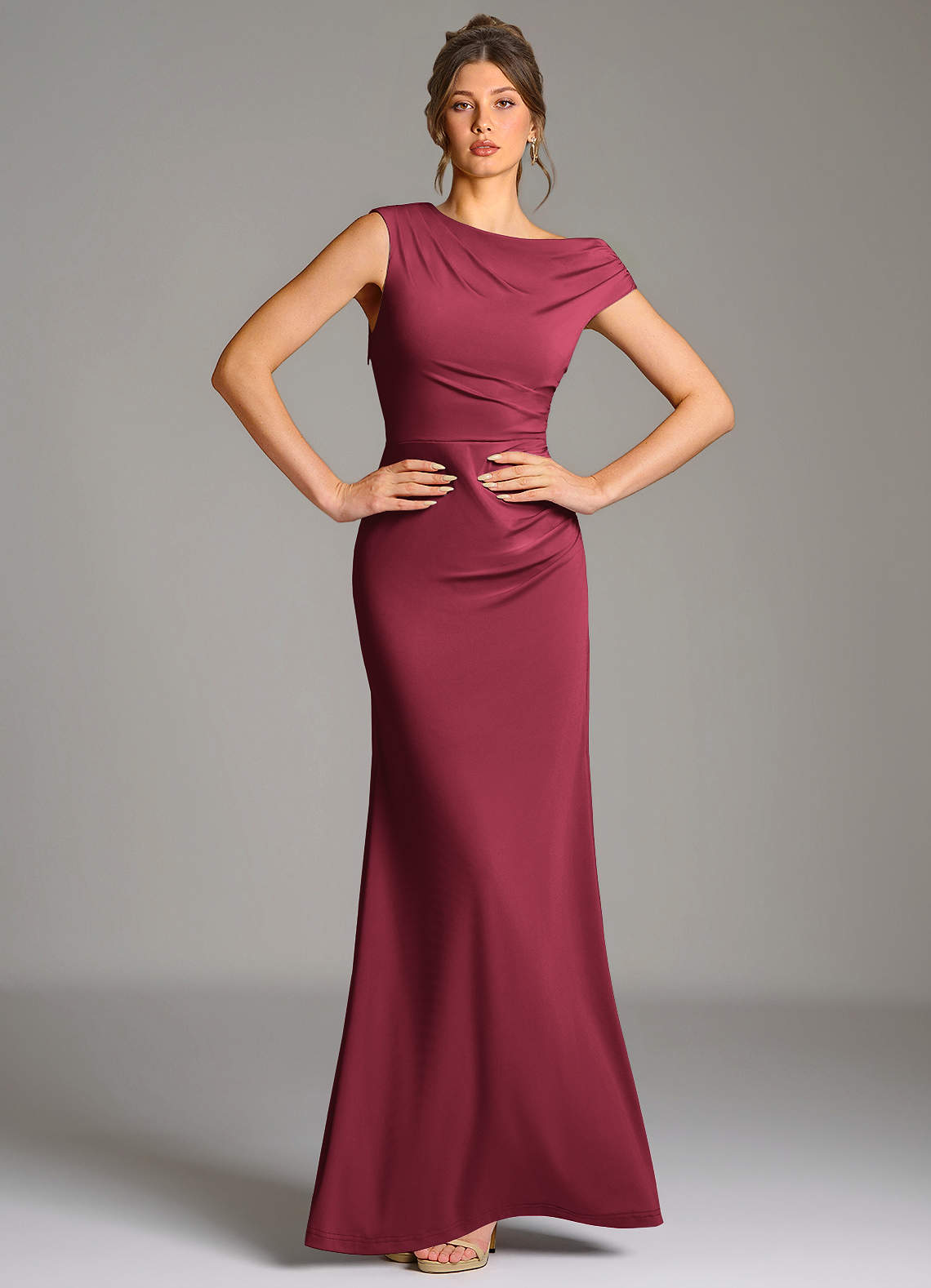 burgundy jersey dress Azazie Nazanin Ladies dresses