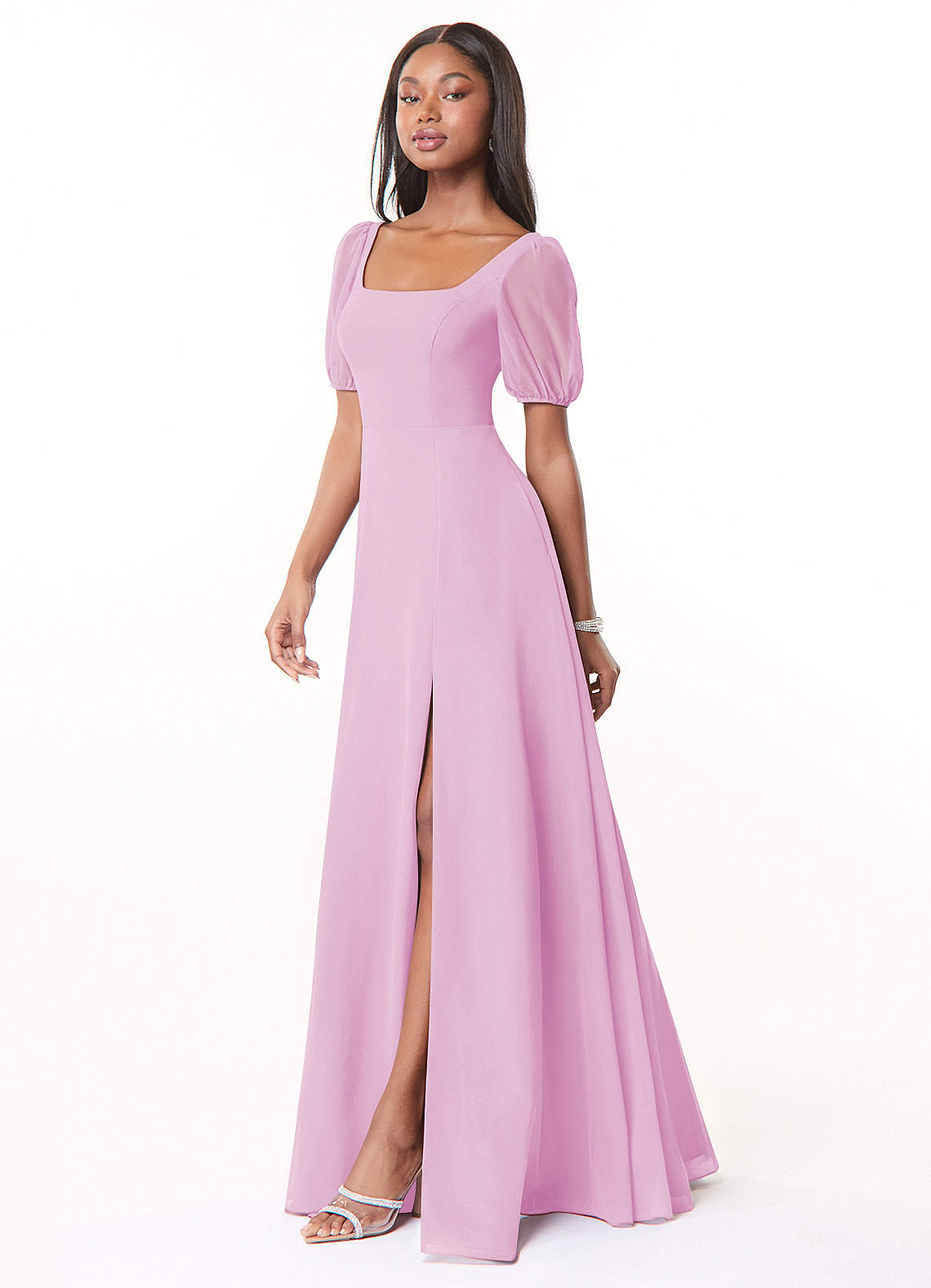 Azazie Alani Candy Pink Chiffon Bridesmaid Dresses | Azazie